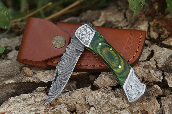 Damascus Pocket Knife