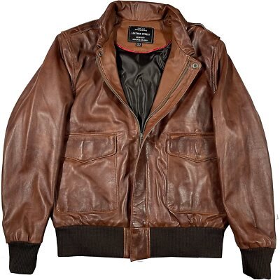 Brown Leather Aviator Jacket