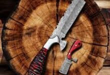 Damascus pocket knife